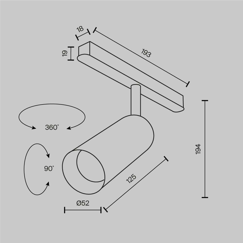 Reflektor do szyn magnetycznych EXILITY FOCUS LED TR032-4-12W3K-M-DS-BBS, czarny, 12 W – Maytoni - obrazek 4