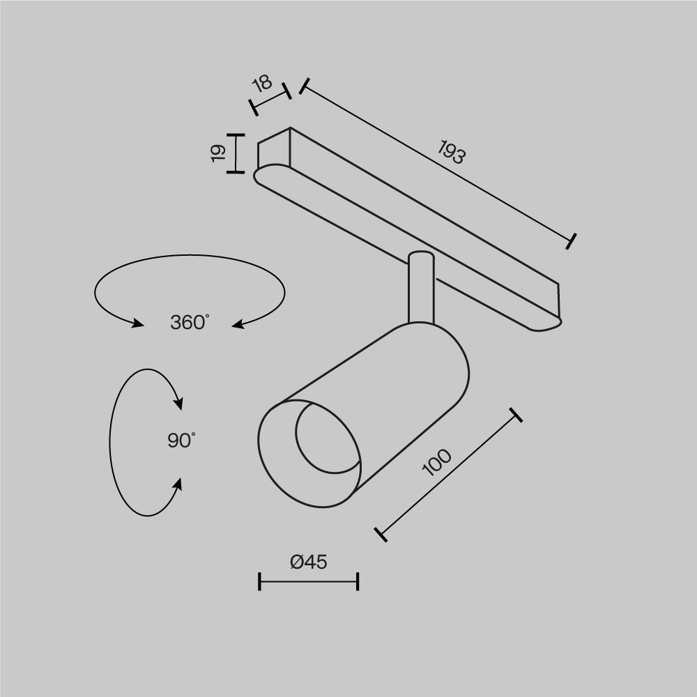 Reflektor do szyn magnetycznych EXILITY FOCUS LED TR032-4-5W3K-M-DS-BBS, czarny, 5 W – Maytoni - obrazek 6