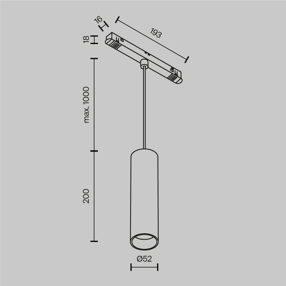 Lampa wisząca do szyn magnetycznych EXILITY FOCUS LED TR041-4-12WTW-DD-W, biała, 12 W – Maytoni - obrazek 5