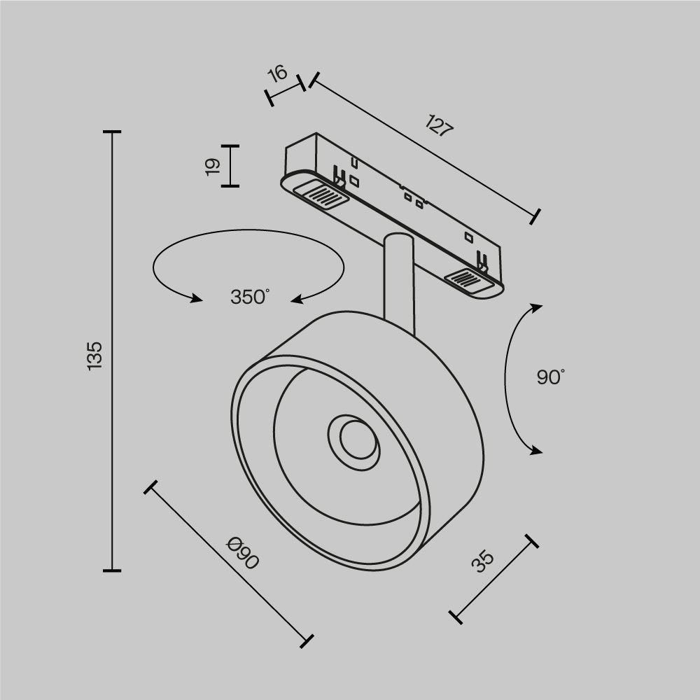 Oprawa do szyn magnetycznych EXILITY LENS TR217-4-15WTW-DD-B, czarna, LED 15 W – Maytoni - obrazek 6