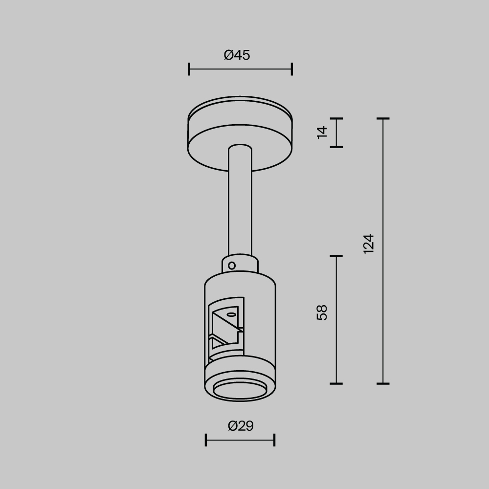 Uchwyt sufitowy pojedynczy FLARITY TRA156C-S1-B, czarny, wymiar montażowy 78 mm – Maytoni - obrazek 4