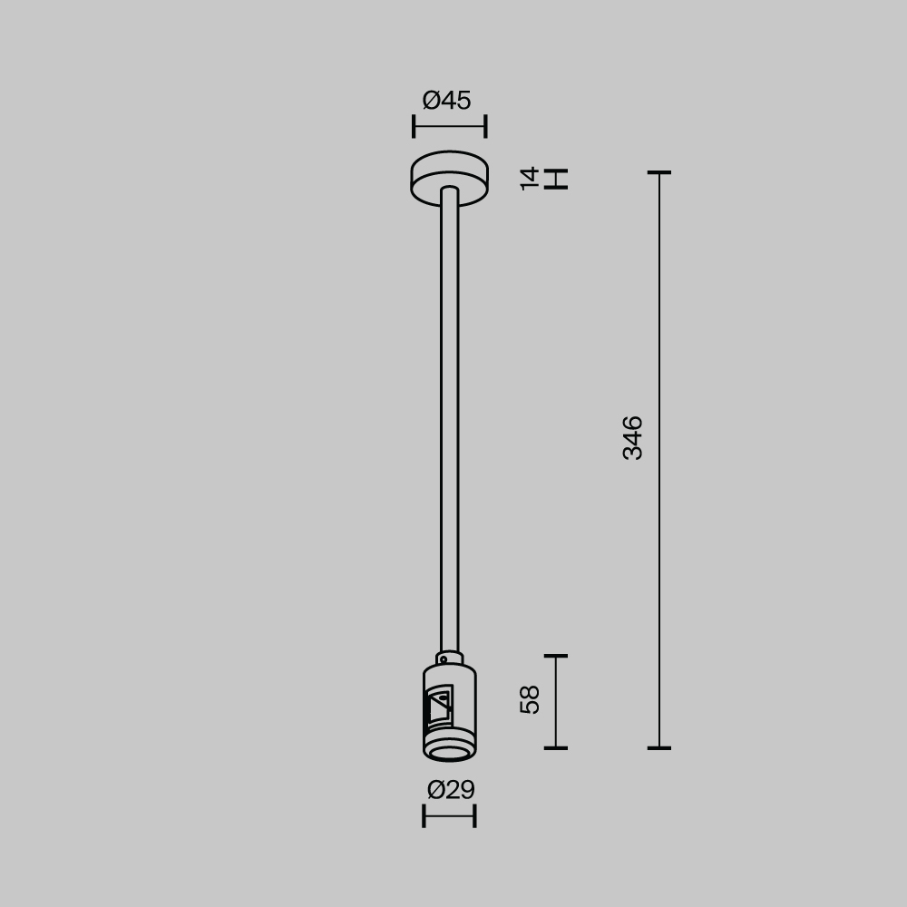 Uchwyt sufitowy z wejściem zasilania FLARITY TRA158C-B1-B, czarny, wymiar montażowy 300 mm – Maytoni - obrazek 4