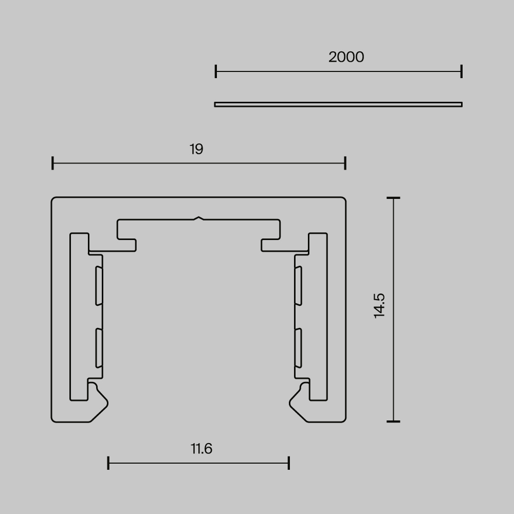 Szyna magnetyczna natynkowa/zwieszana TENITY TRX239-412B, czarna, 200 cm – Maytoni - obrazek 5