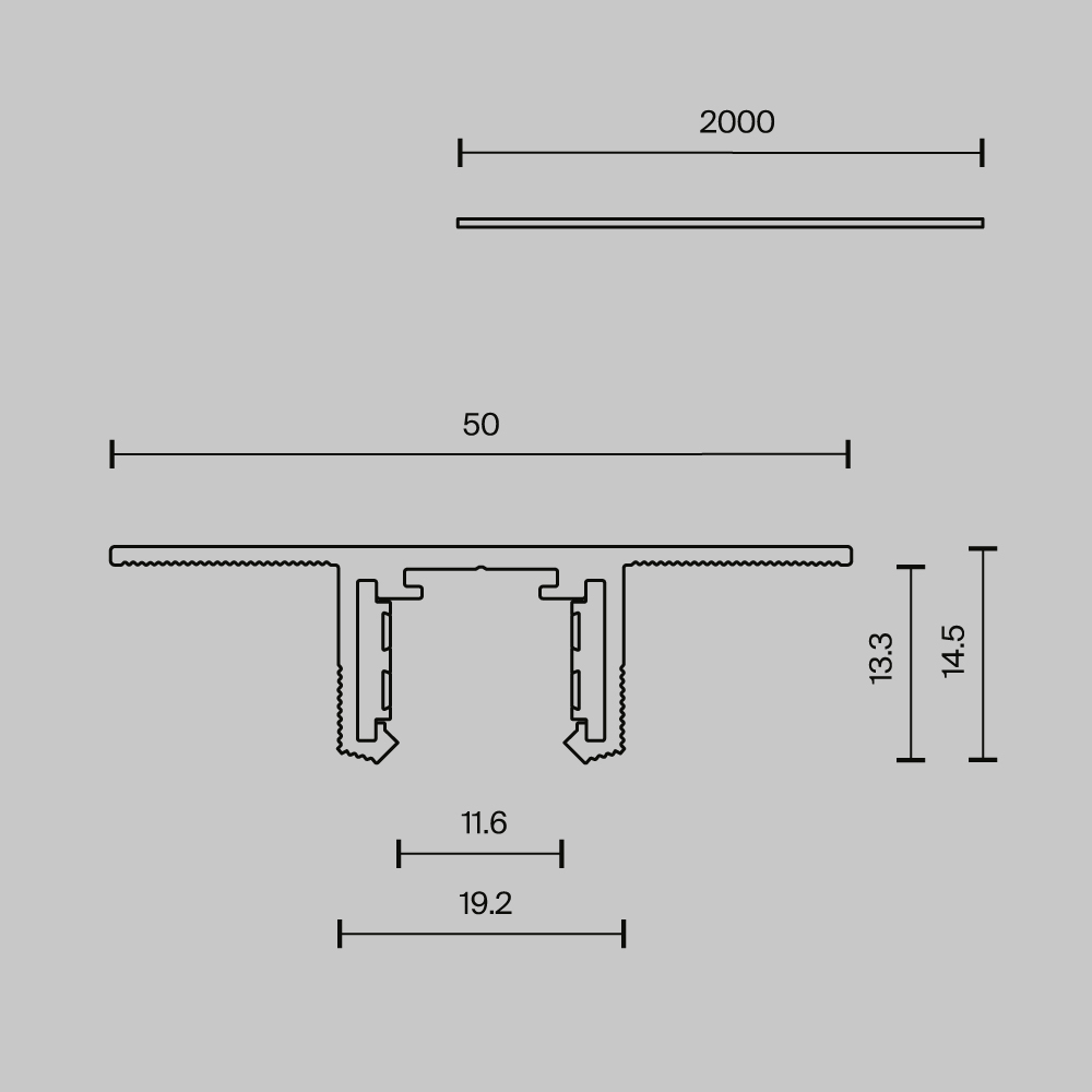 Szyna magnetyczna podtynkowa TENITY TRX239-422.12B, czarna, 200 cm – Maytoni - obrazek 6