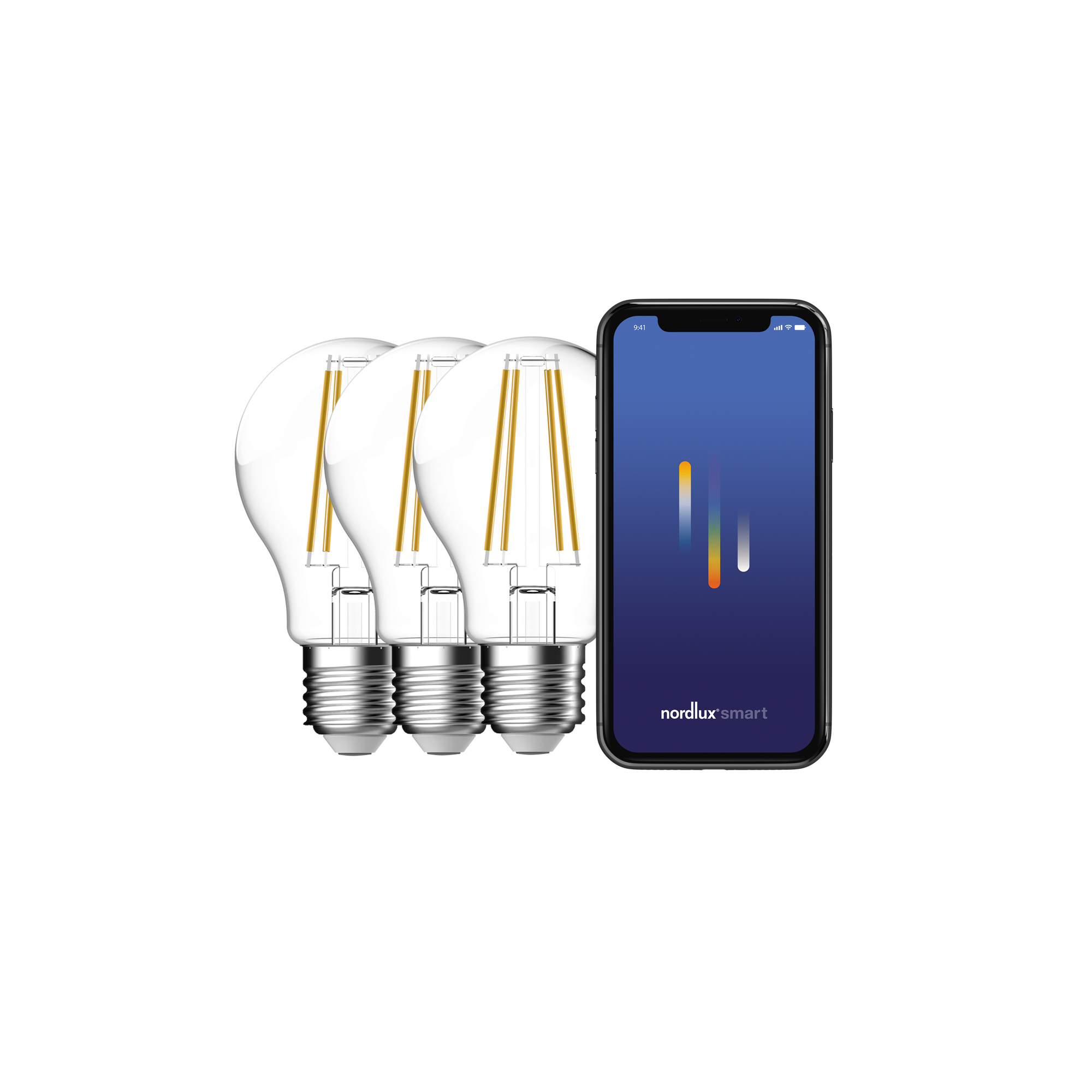 Zestaw 3 żarówek LED Nordlux SMART E27 A60 2200-6500 K 600 lm — przezroczysty, 2270012700 - obrazek 3