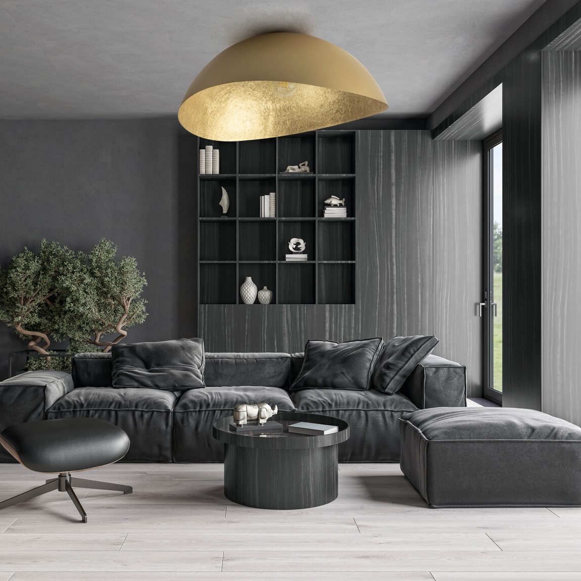 Plafon nowoczesny SOLARIS XL złoty, 1 × E27 – Sigma Lighting 40593 - obrazek 2