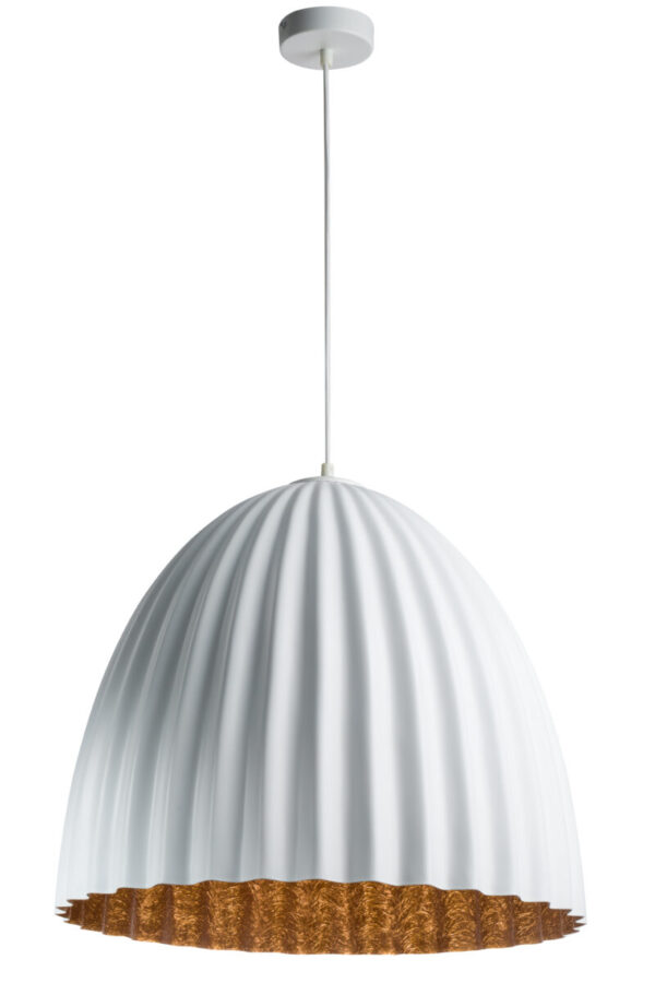 Lampa wisząca minimalistyczna TELMA 70 L biały_miedziany, 1 × E27 – Sigma Lighting 32030
