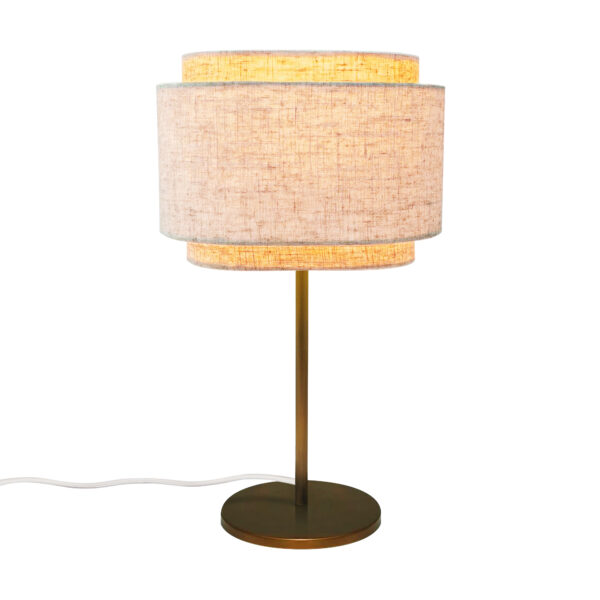Lampa stołowa klasyczna Design For The People TAKAI — beżowa, E27, 2620015018