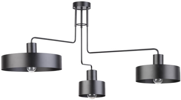 Plafon klasyczny VASCO 3 czarny, 3 × E27 – Sigma Lighting 31553