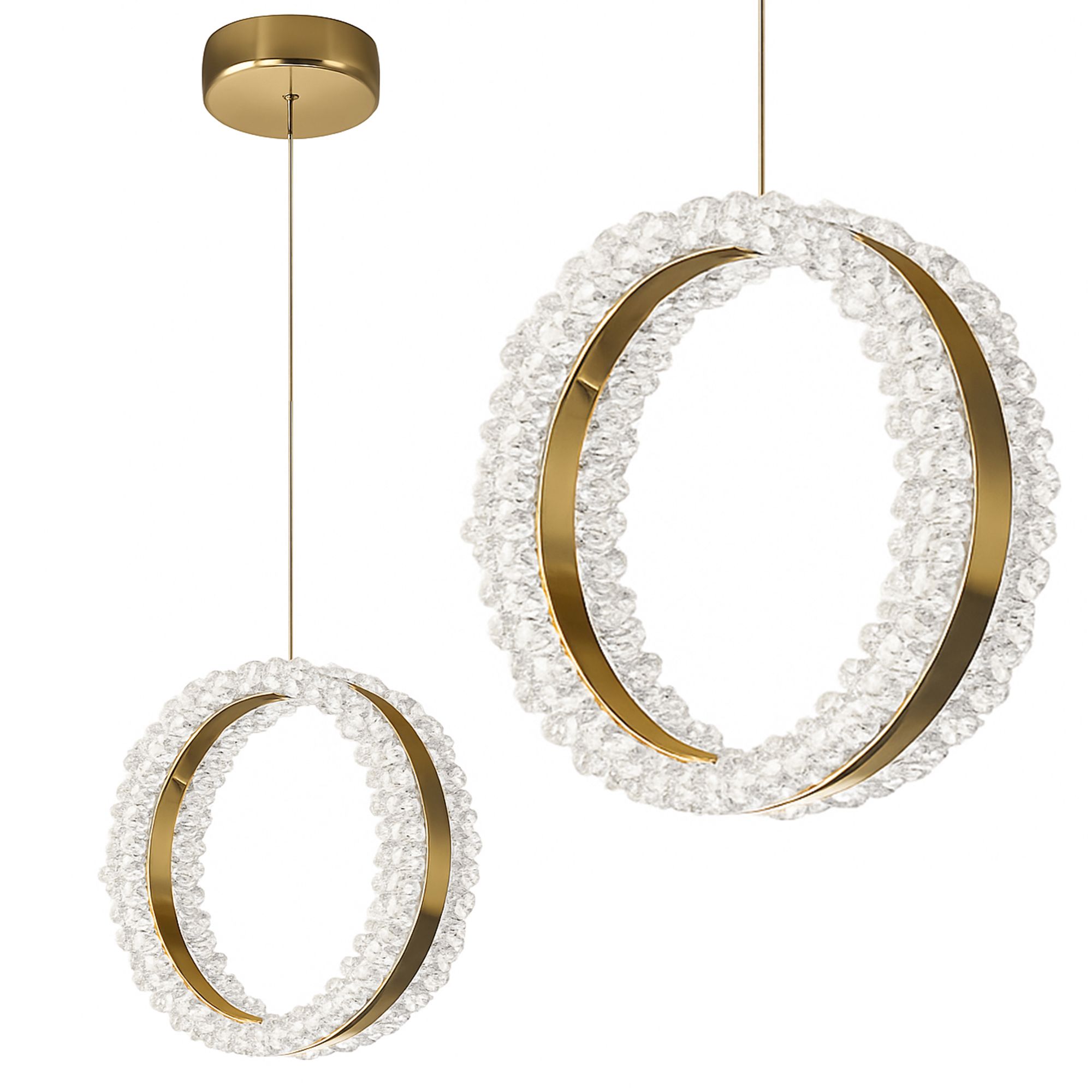 LAMPA SUFITOWA WISZĄCA LED LHJ098-CP ZŁOTA