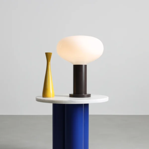 Lampa stołowa nowoczesna Aldex FLO M 7000B28_M brązowa mokka 1×E14