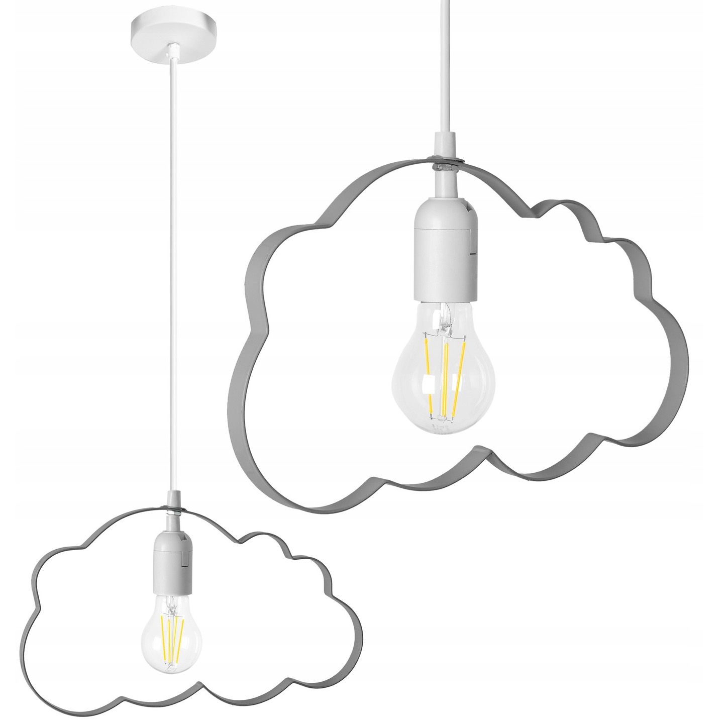 LAMPA WISZĄCA CHMURKA SZARA