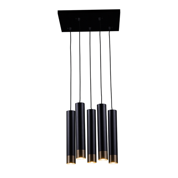 Lampa wisząca nowoczesna Antigo EIDO – czarna, 5 × GU10 – 8262