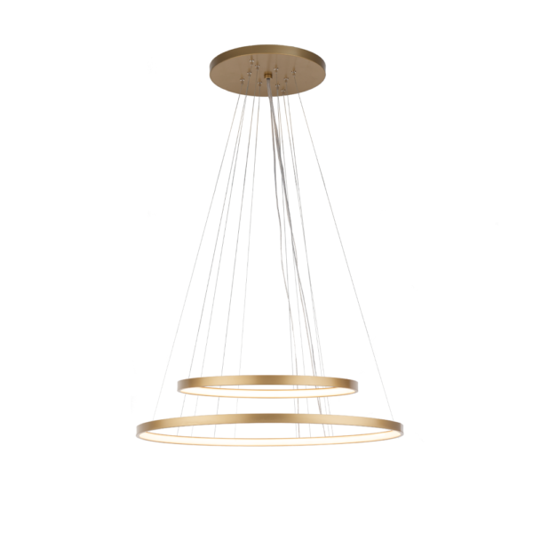 Lampa wisząca nowoczesna Antigo AGARI MULTI 87 / 57 cm – złota, złoto mat, 2 obiegi – 5425