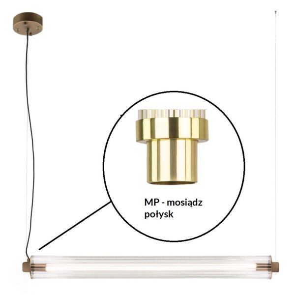 Lampa wisząca glamour Antigo MEREZI 4 – stal patyna połysk, LED 30 W, 3000 K – 5219- SPP
