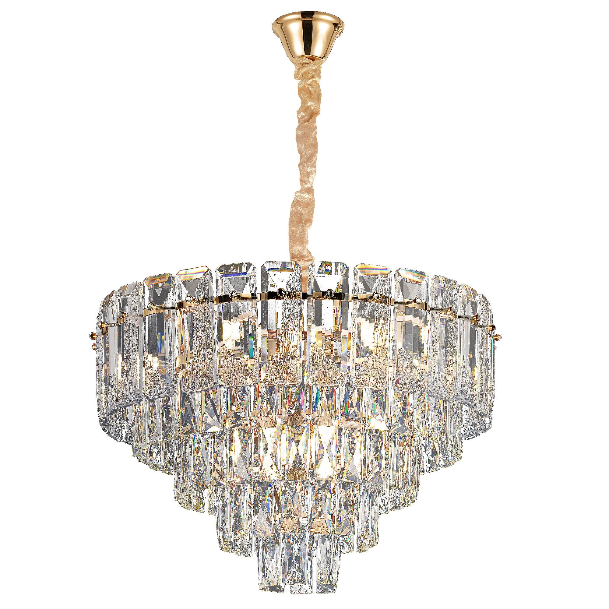 Lampa Wisząca z Kryształami G056-CP 50cm Złota