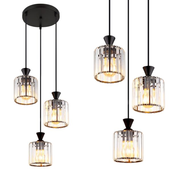 LAMPA SUFITOWA WISZĄCA EBT025-3CP CZARNA