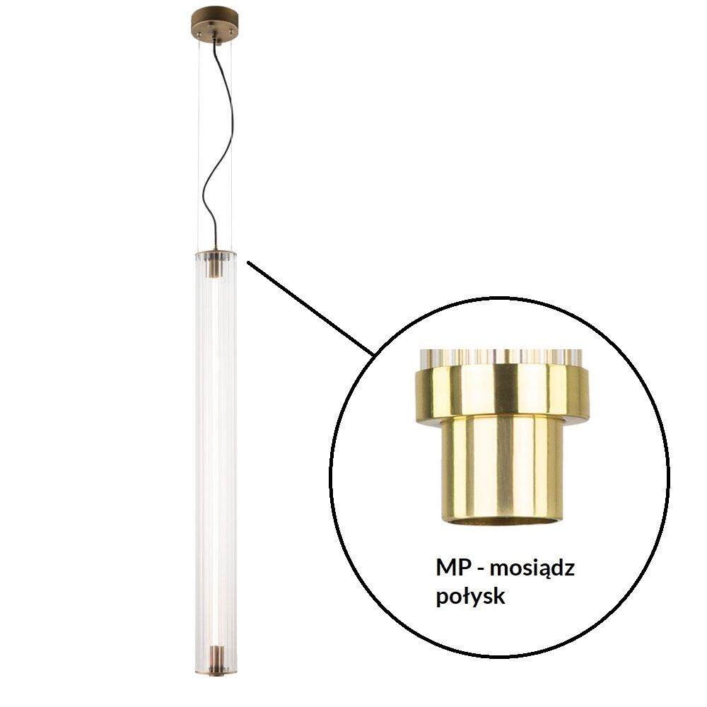 Lampa wisząca glamour Antigo MEREZI 1 – mosiądz, mosiądz połysk, LED 30 W, 3000 K – 5216- MP