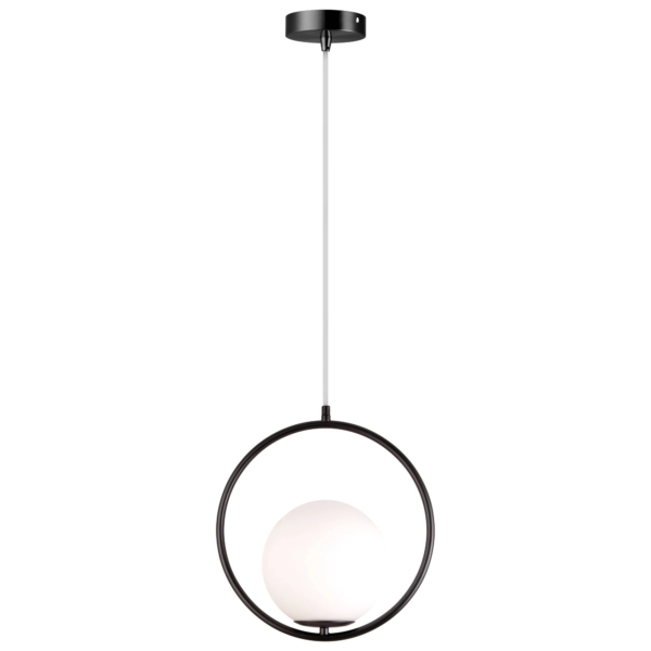 Lampa Sufitowa Wisząca Szklana Kula G110-1W Czarna