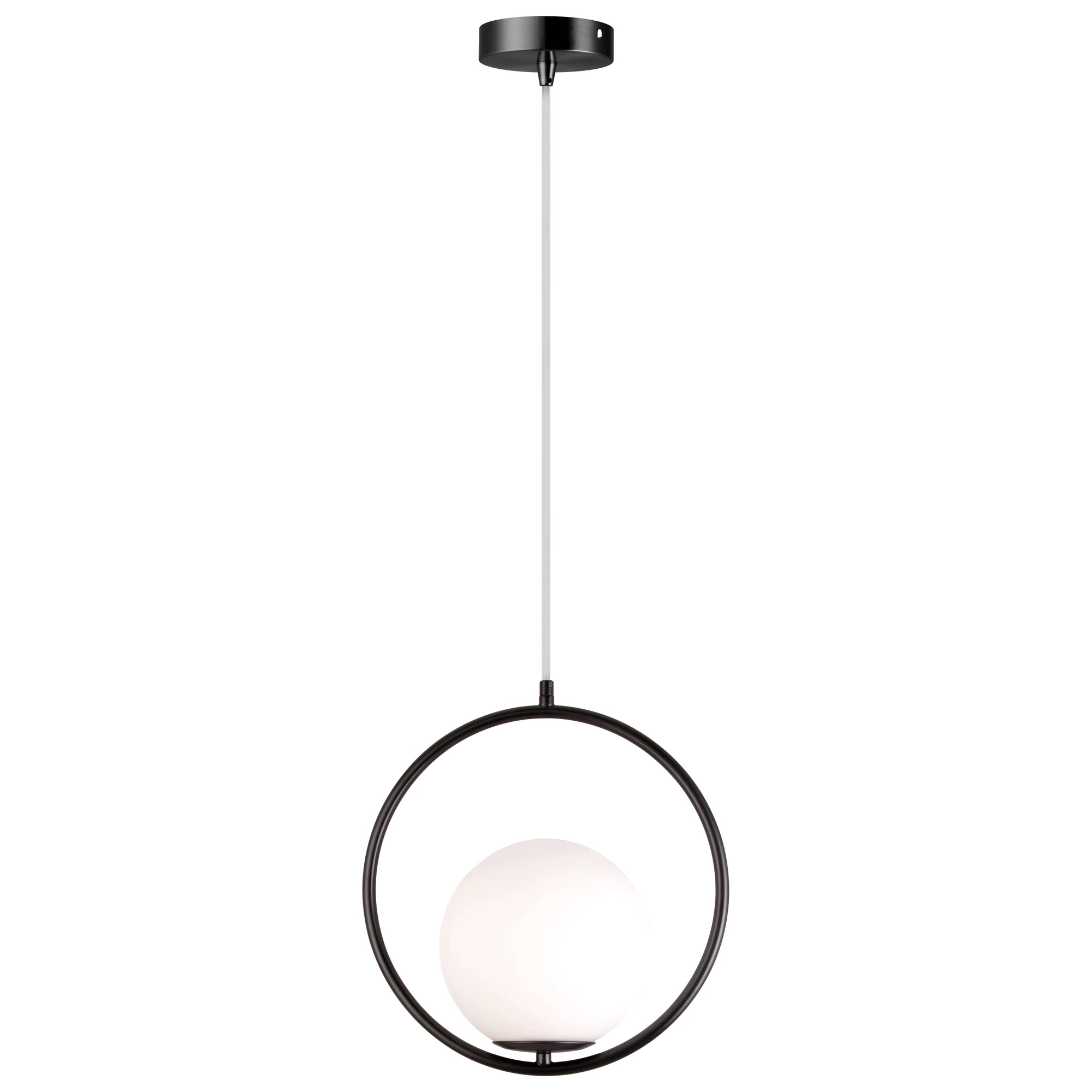 Lampa Sufitowa Wisząca Szklana Kula G110-1W Czarna