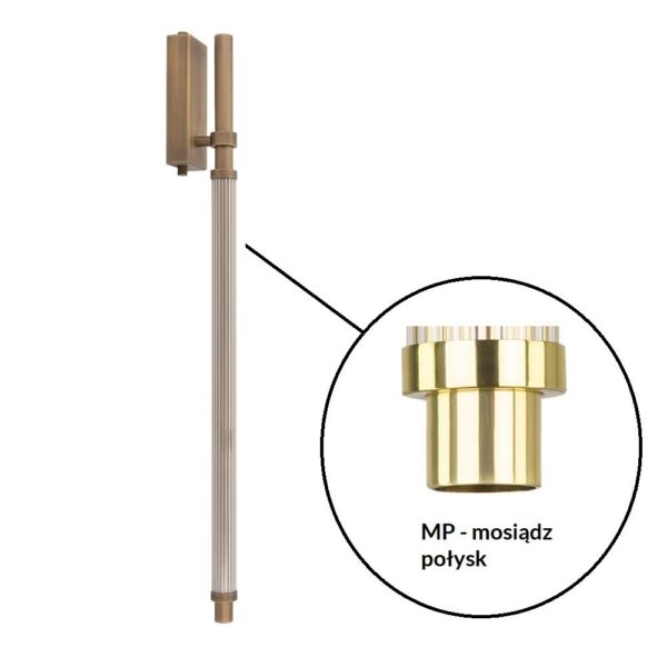 Kinkiet nowoczesny Antigo ASTAKO K 70 cm – mosiądz, mosiądz połysk, LED 2 W, 3000 K – 4059- MP