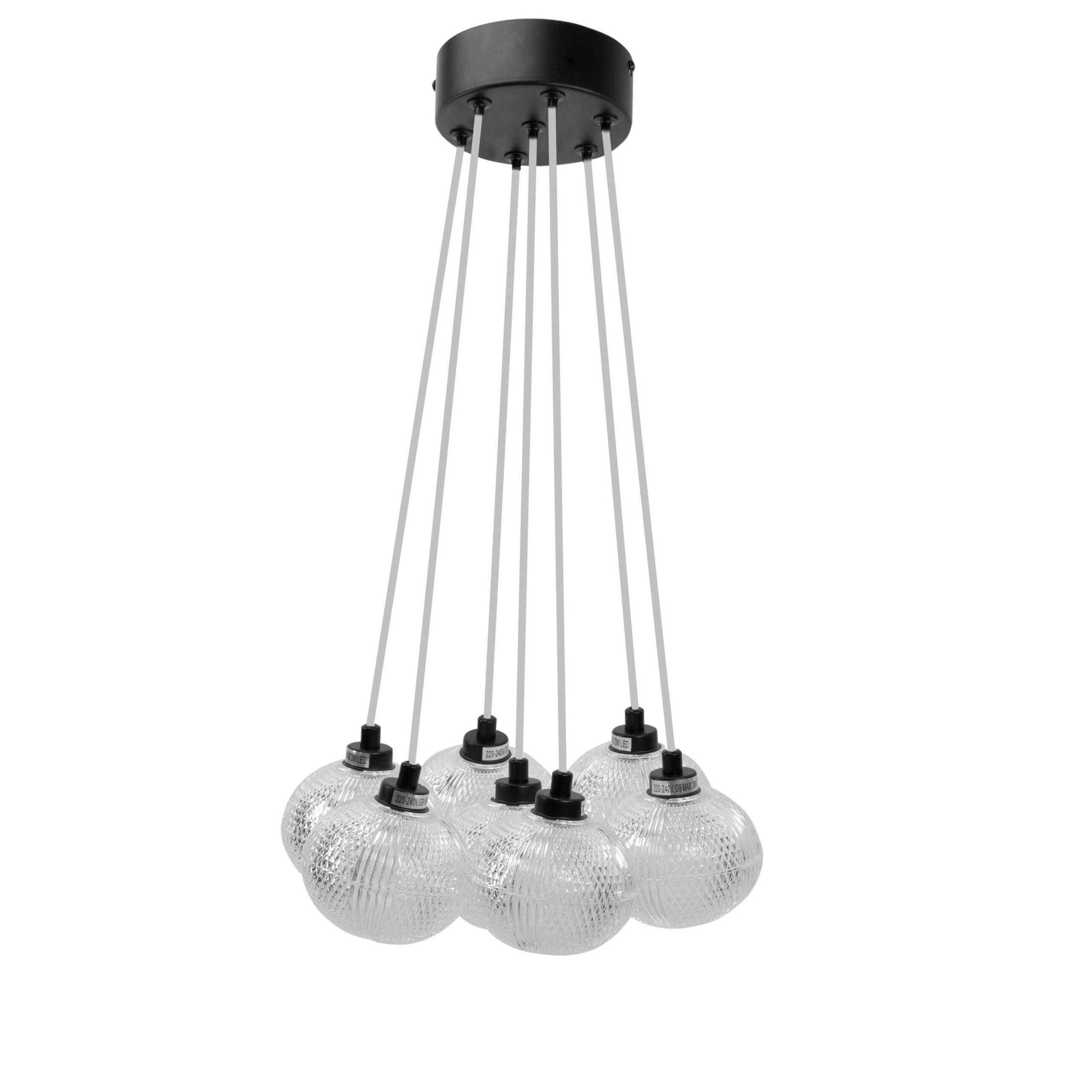 LAMPA SUFITOWA MS020-7CP Czarna