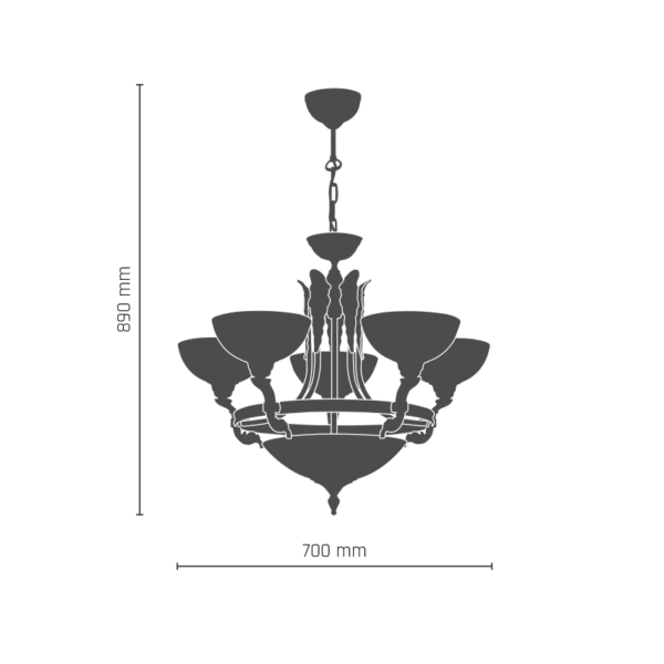 Lampa wisząca Antigo CORDOBA z amplą – 5 × E27 – 8191