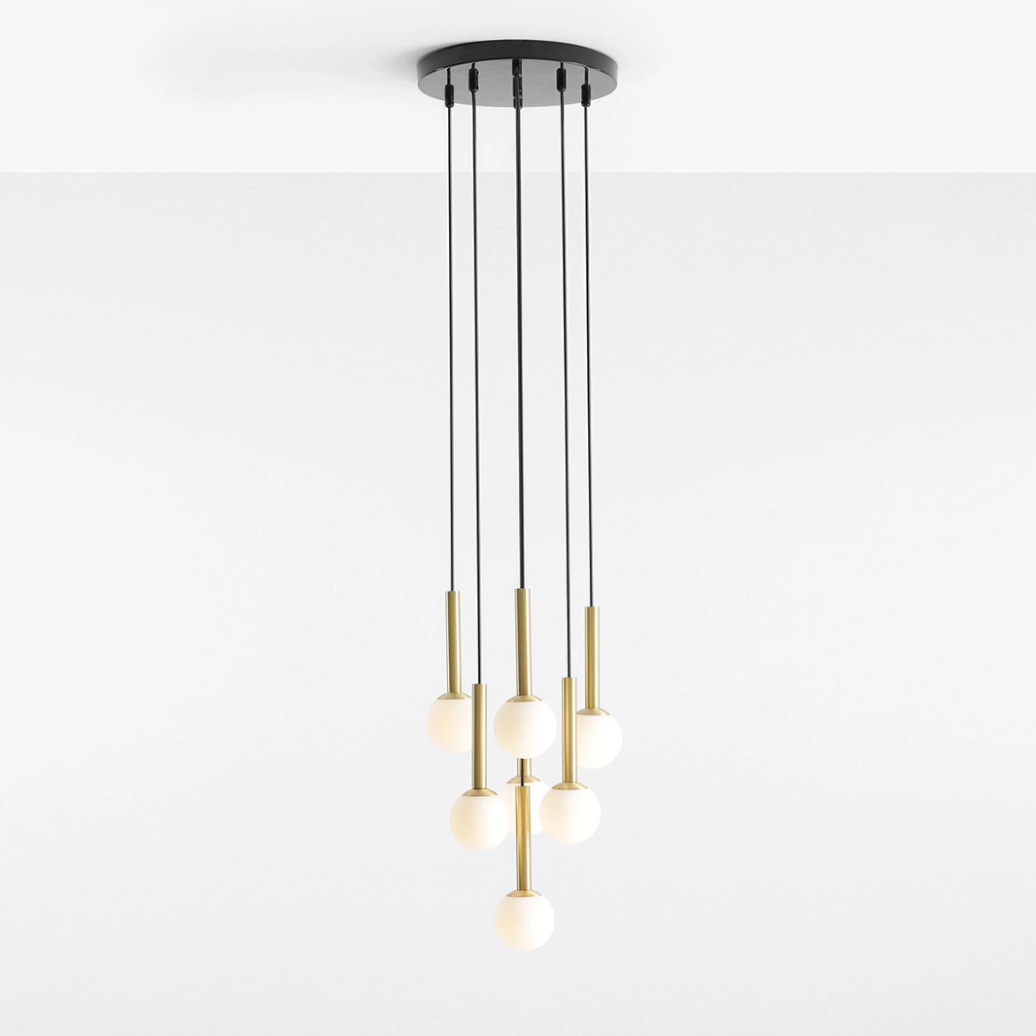 Lampa wisząca nowoczesna Aldex RIU 7 RING 1103T1 mosiężna / czarna 7×G9 - obrazek 5