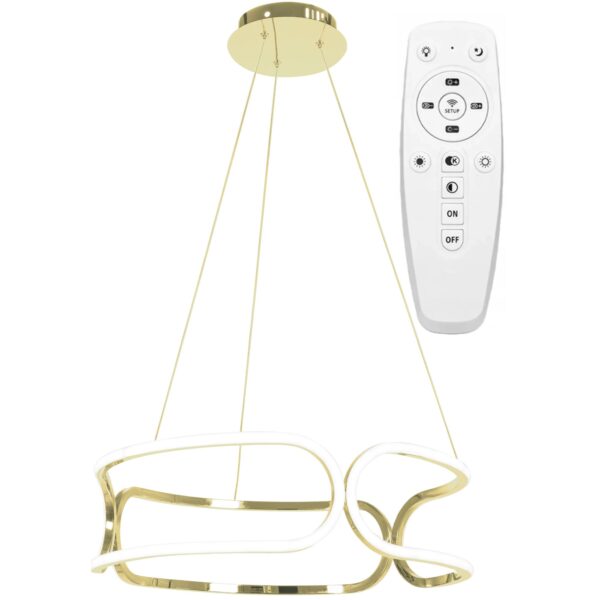 LAMPA SUFITOWA Z PILOTEM PLAFON LED APP791-CP TRIO Złota