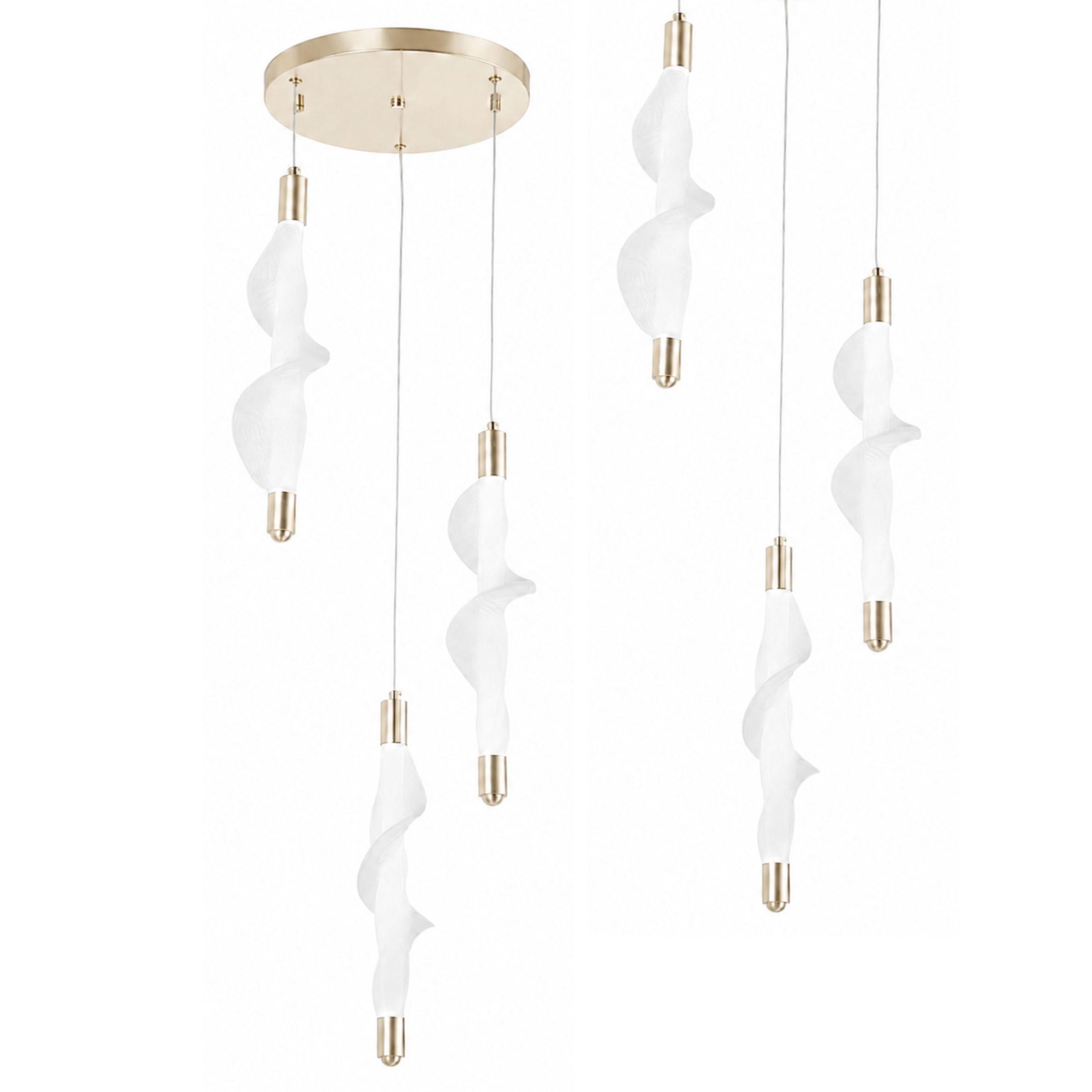 LAMPA WISZĄCA LED G009-3CPR BIAŁY/ZŁOTY