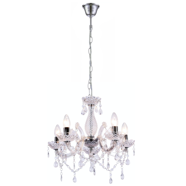 LAMPA SUFITOWA WISZĄCA EBT004-5CP TRANSPARENT