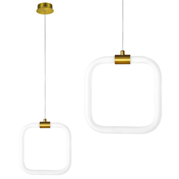 LAMPA SUFITOWA WISZĄCA LED LHJ057-CP1 ZŁOTA SZCZOTKOWANA