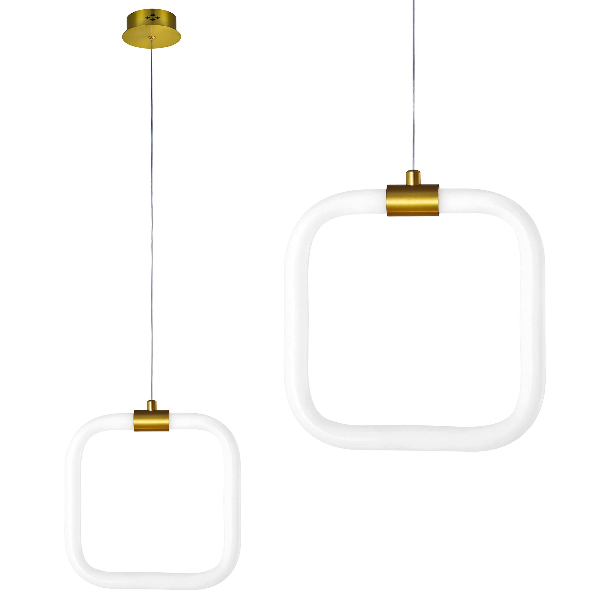 LAMPA SUFITOWA WISZĄCA LED LHJ057-CP1 ZŁOTA SZCZOTKOWANA