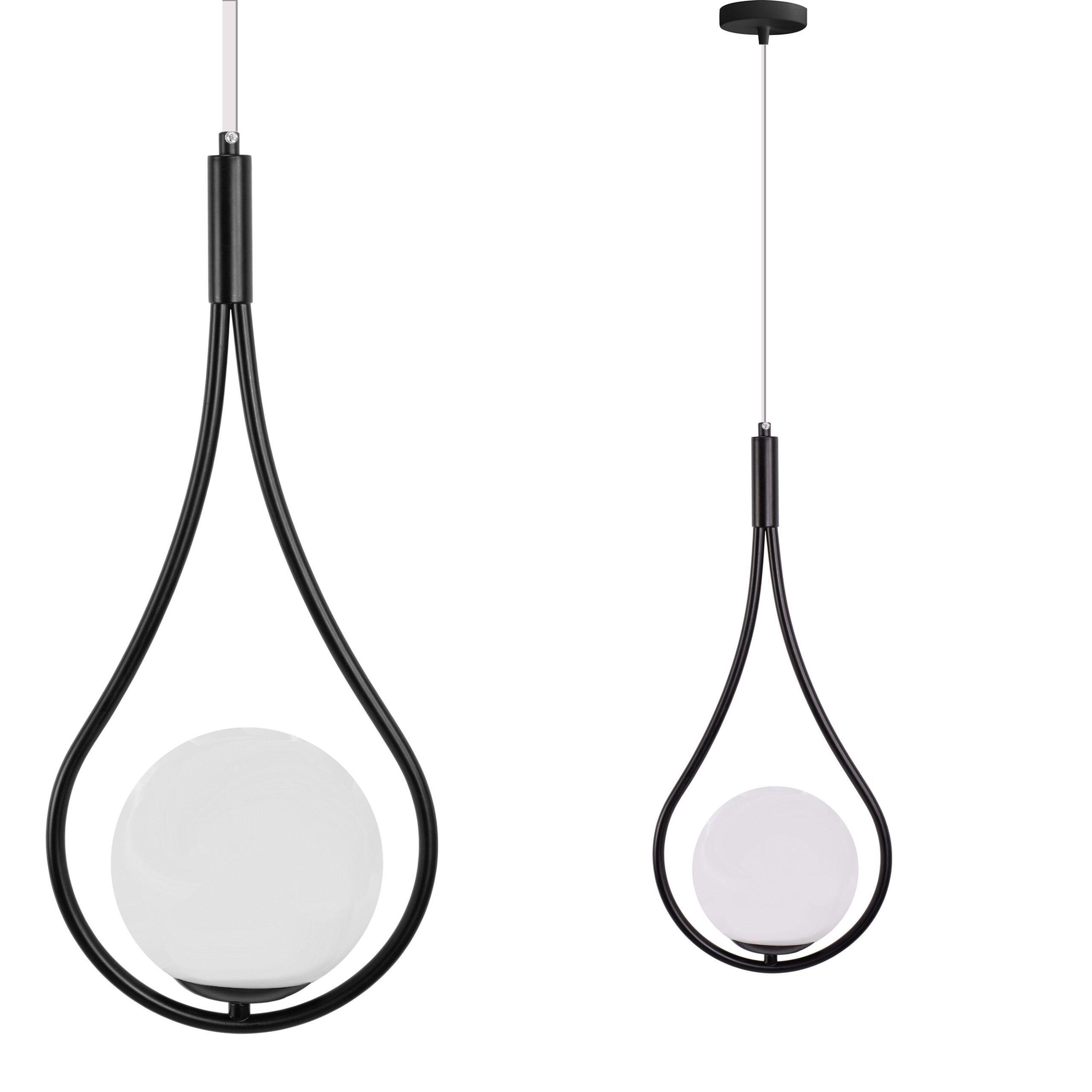 LAMPA WISZĄCA SZKLANA KULA G111-1W CZARNA E27