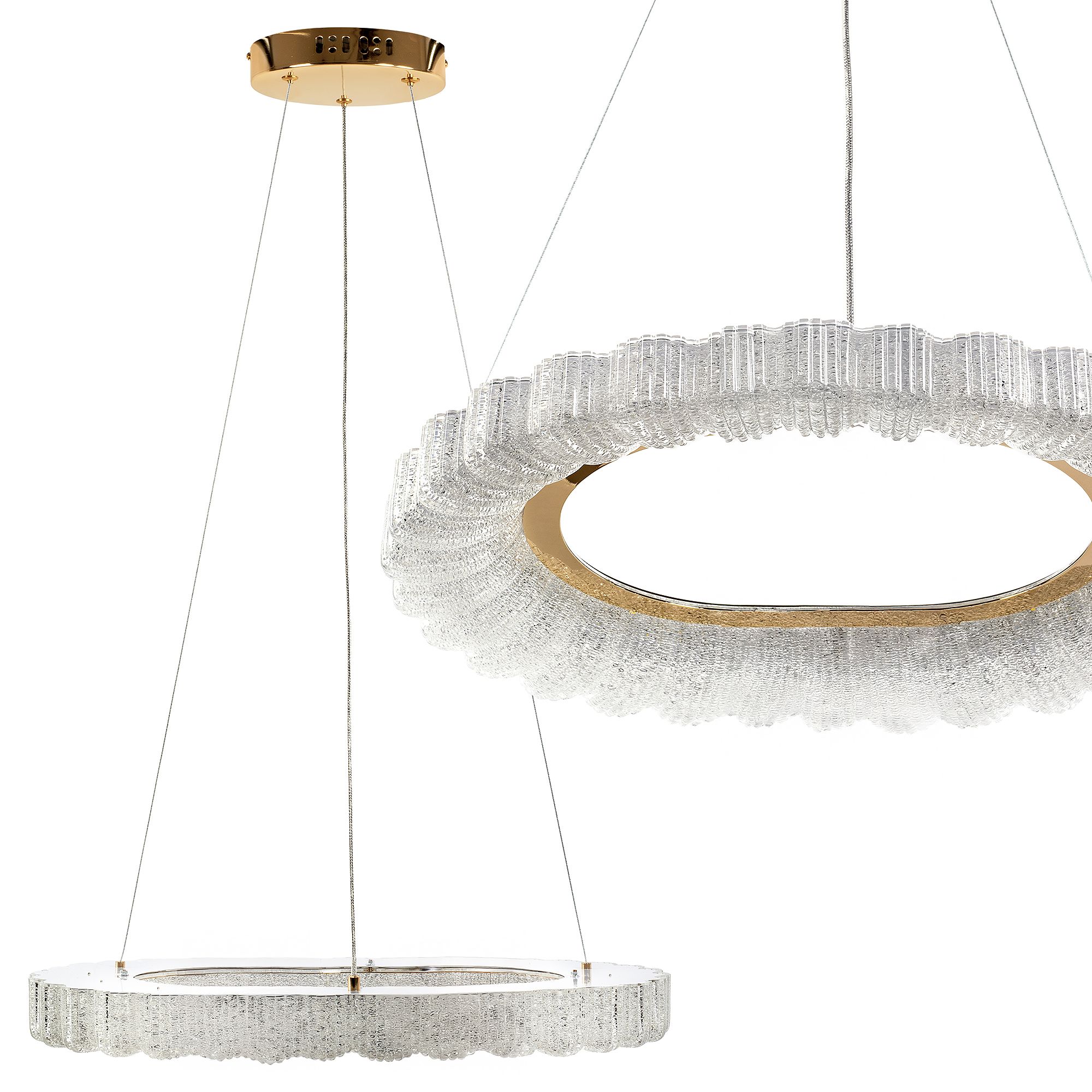 LAMPA WISZĄCA LED MS019-CP Różowe Złoto 60cm