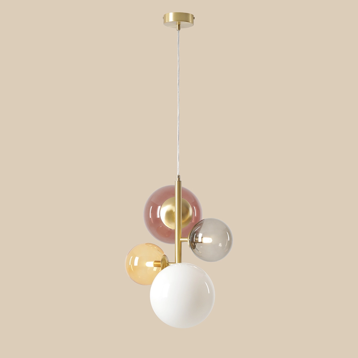 Lampa wisząca nowoczesna Aldex BLOOM 4 1111L40 mosiężna / wielokolorowa 4×G9 - obrazek 5