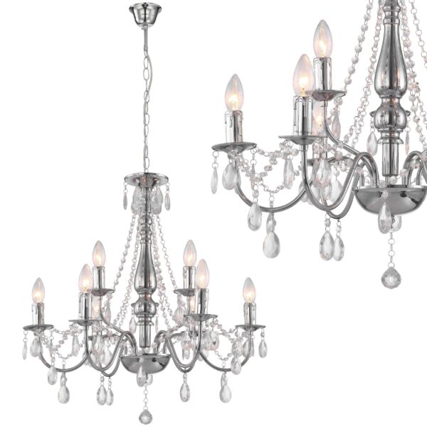 LAMPA SUFITOWA WISZĄCA EBT016-9CP CHROM