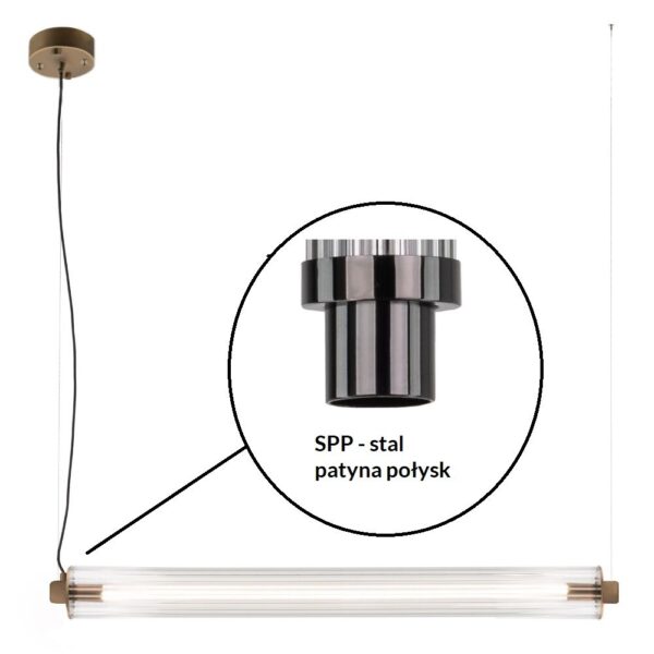 Lampa wisząca glamour Antigo MEREZI 4 – mosiądz, mosiądz satyna mat, LED 30 W, 3000 K – 5219- MSM