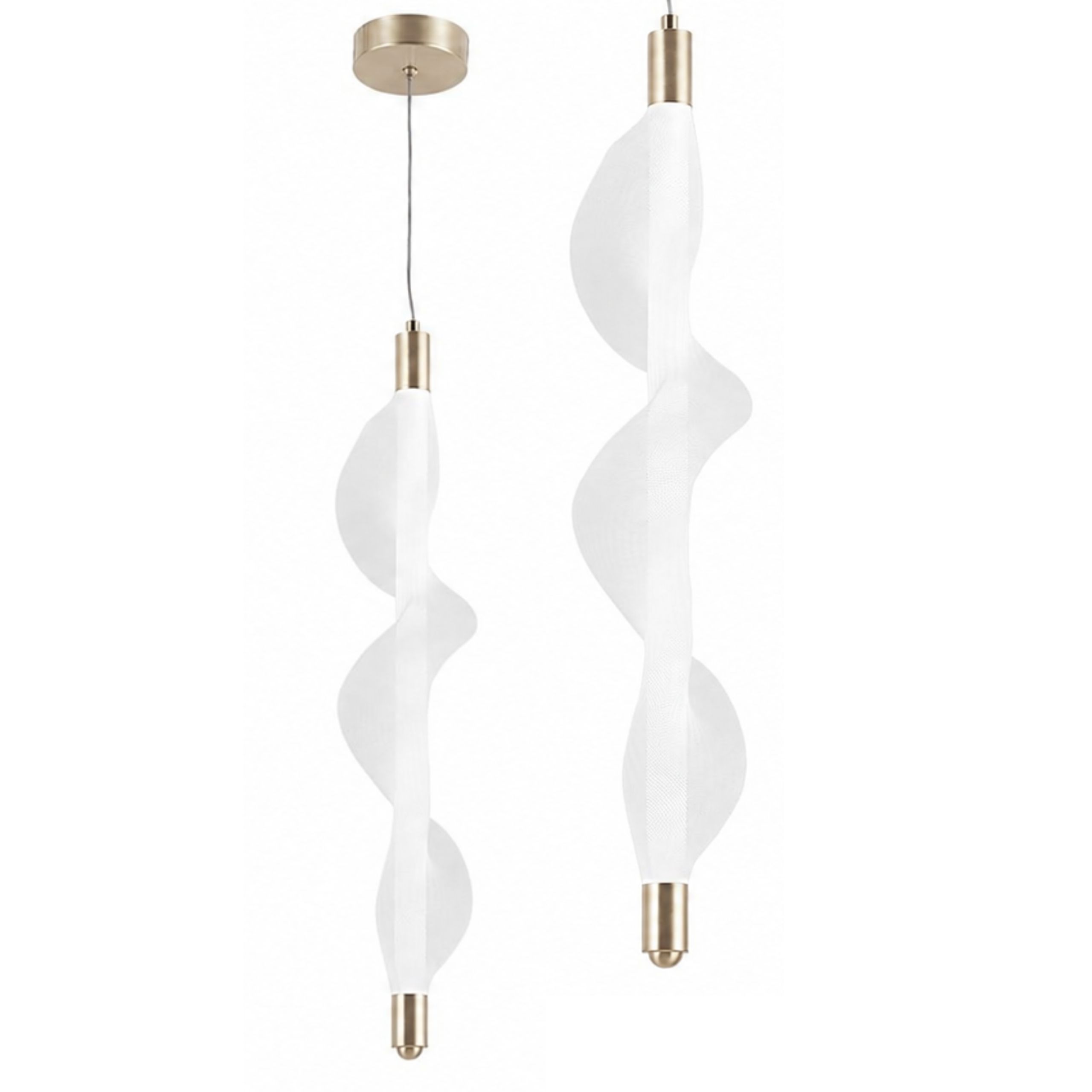 LAMPA WISZĄCA LED G008-1CP BIAŁY/ZŁOTY