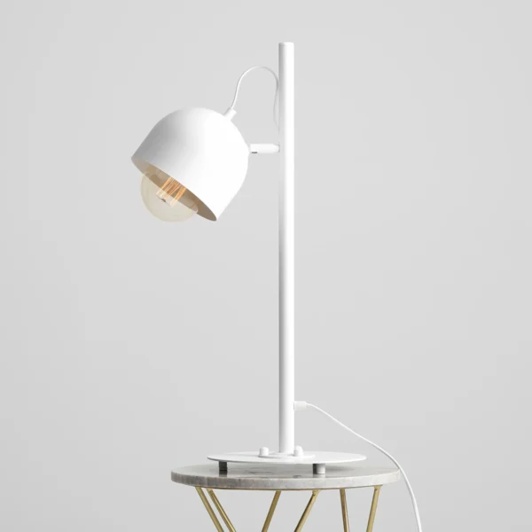 Lampa stołowa minimalistyczna Aldex BERYL 976B biała 1×E27