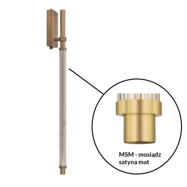 Kinkiet nowoczesny Antigo ASTAKO K 70 cm – mosiądz, mosiądz satyna mat, LED 2 W, 3000 K – 4059- MSM