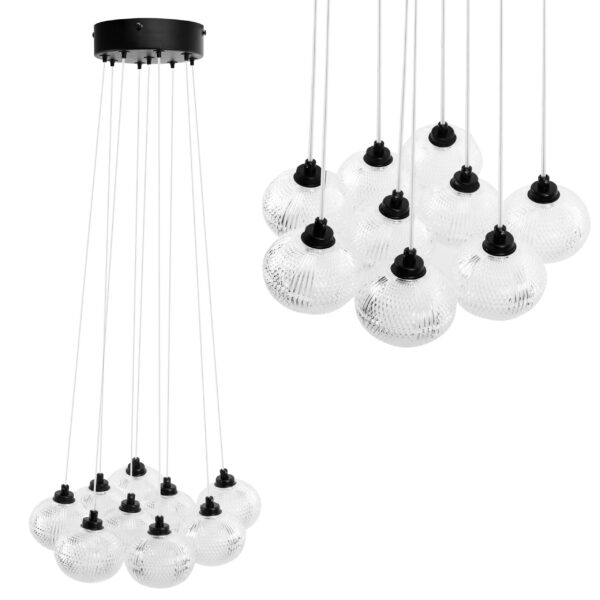 LAMPA SUFITOWA MS022-9CP Czarna