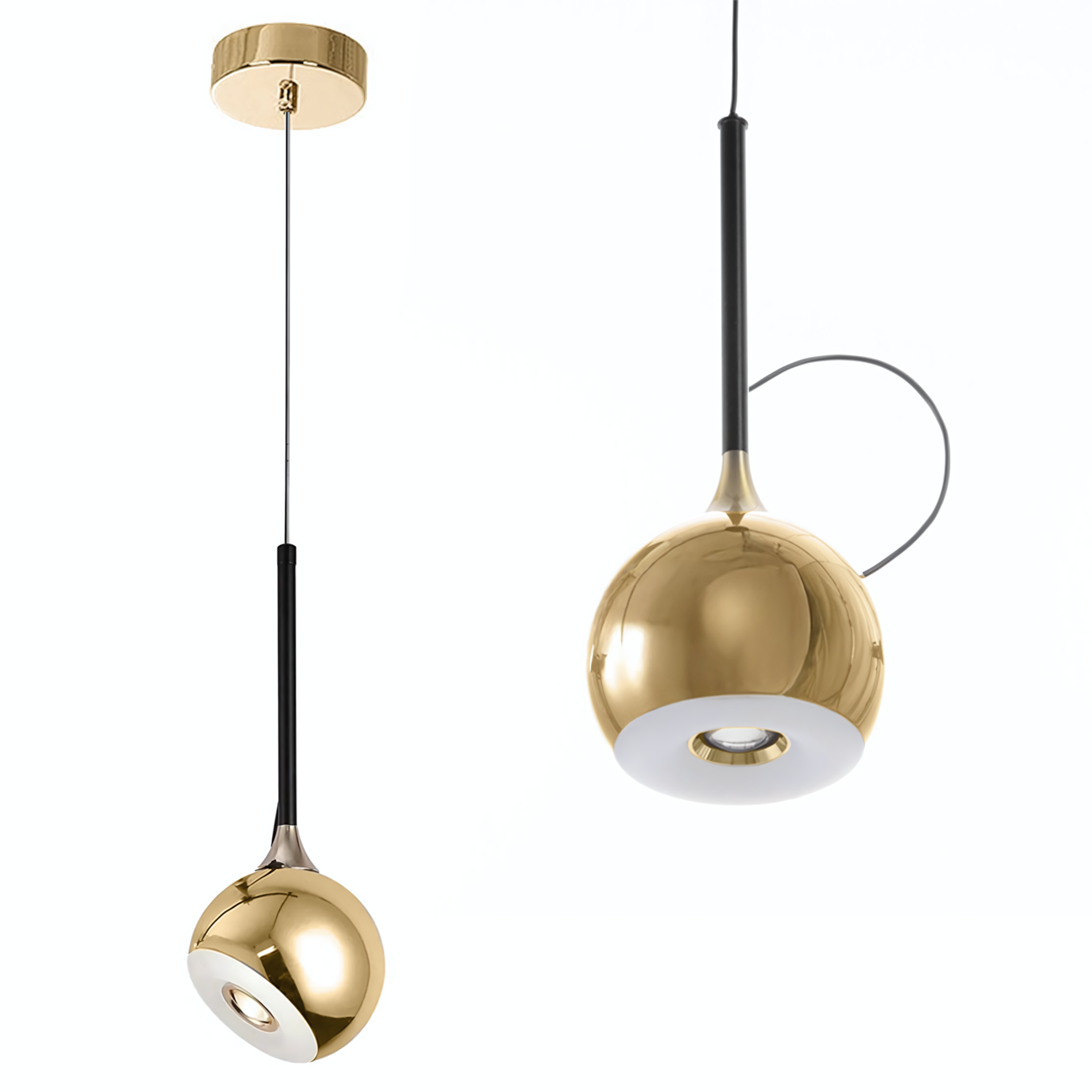 LAMPA SUFITOWA WISZĄCA LED G086-1CP Złota
