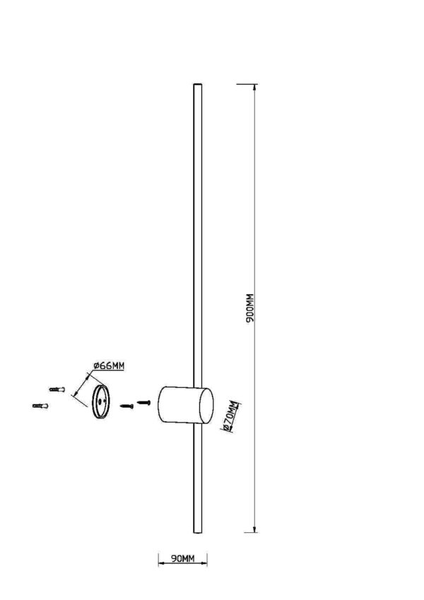 Kinkiet nowoczesny LIGHT STICK MOD237WL-L11BS3K, mosiądz / biały, LED 10 W 3000 K – Maytoni