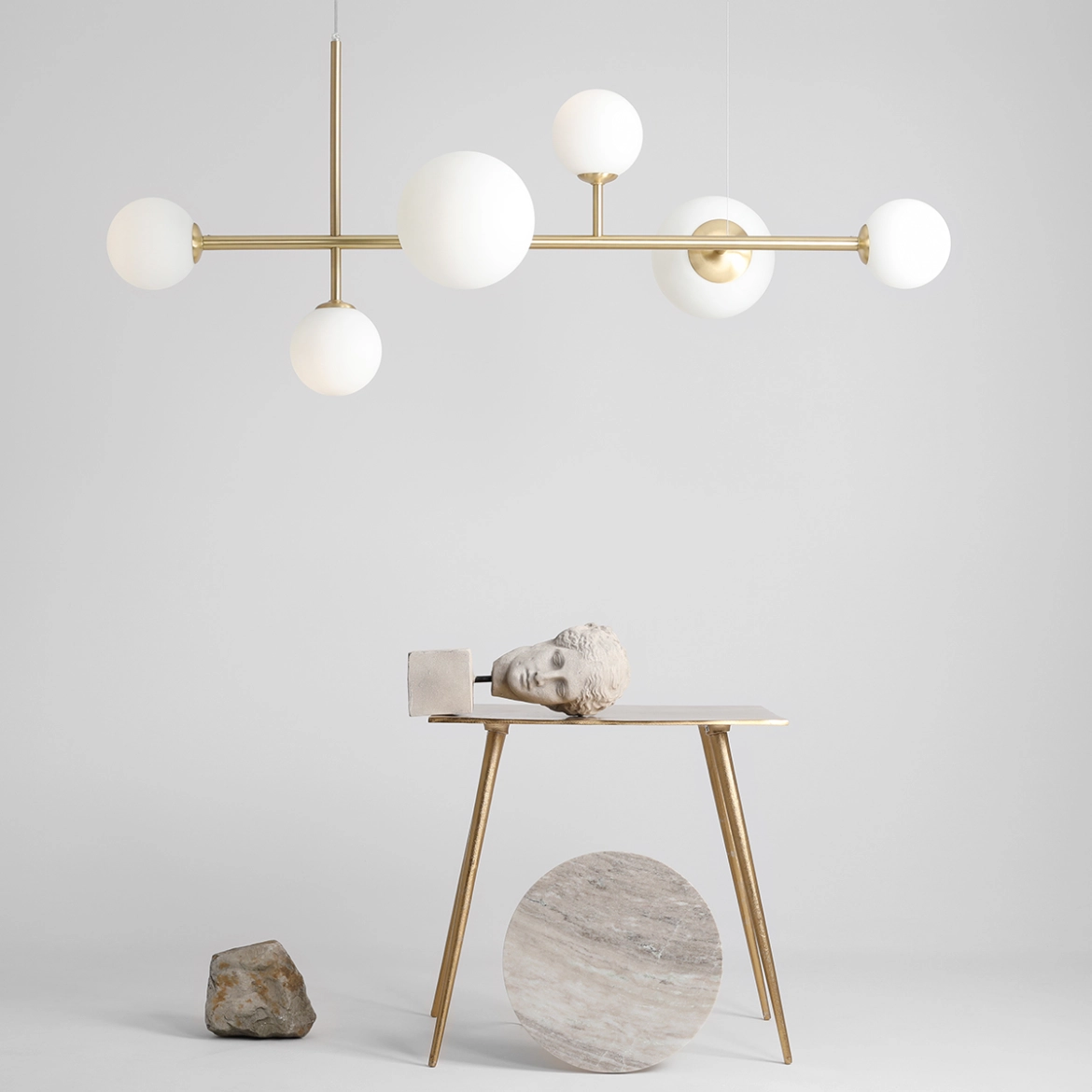 Lampa wisząca nowoczesna Aldex DIONE 6 1092K40 mosiężna 4×E14 + 2×E27 - obrazek 3