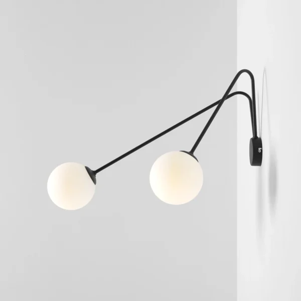 Kinkiet minimalistyczny Aldex HOLM 2 L 1082D1_L czarny 2×E14