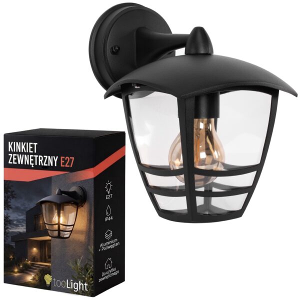 Lampa elewacyjna Kinkiet JNH037-1G Czarna