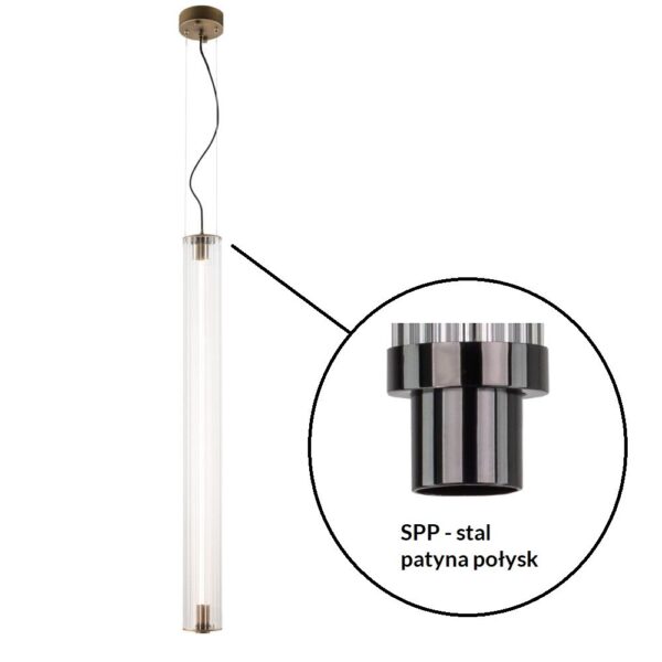 Lampa wisząca glamour Antigo MEREZI 1 – stal patyna połysk, LED 30 W, 3000 K – 5216- SPP