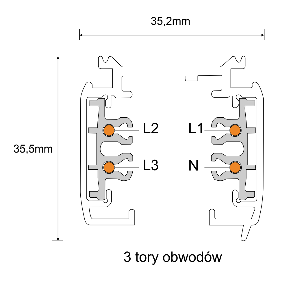 Szyna 1 m Antigo 3F, natynkowa, biała – 8098 - obrazek 2