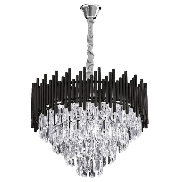 Lampa Wisząca z Kryształami G063-CP 50cm Czarna